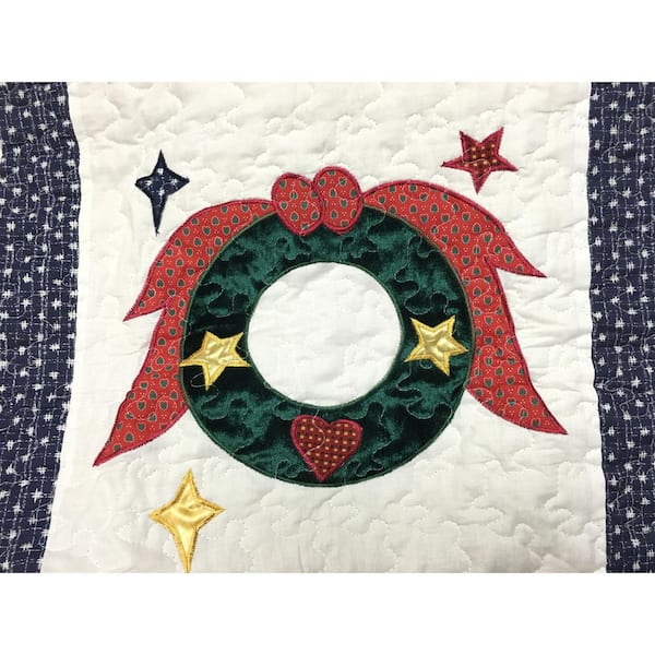 Cozy Line Home Fashions Season Joy Merry Christmas Happy Holiday Tree Stocking Wreath Cotton Poly Décor Throw Blanket (Set of 1)