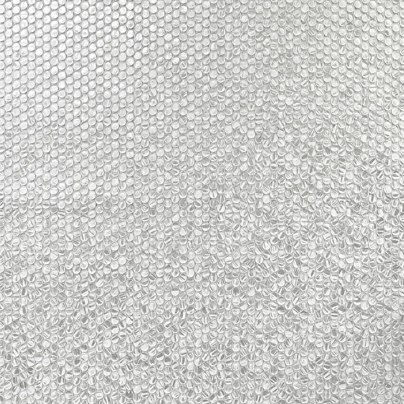 Majeste 12.2" Silver Glass Penny Round Mosaic Tile