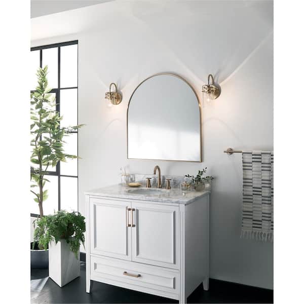Brinley 1-Light Champagne Bronze Bathroom Indoor Wall Sconce Light with Clear Glass Shade