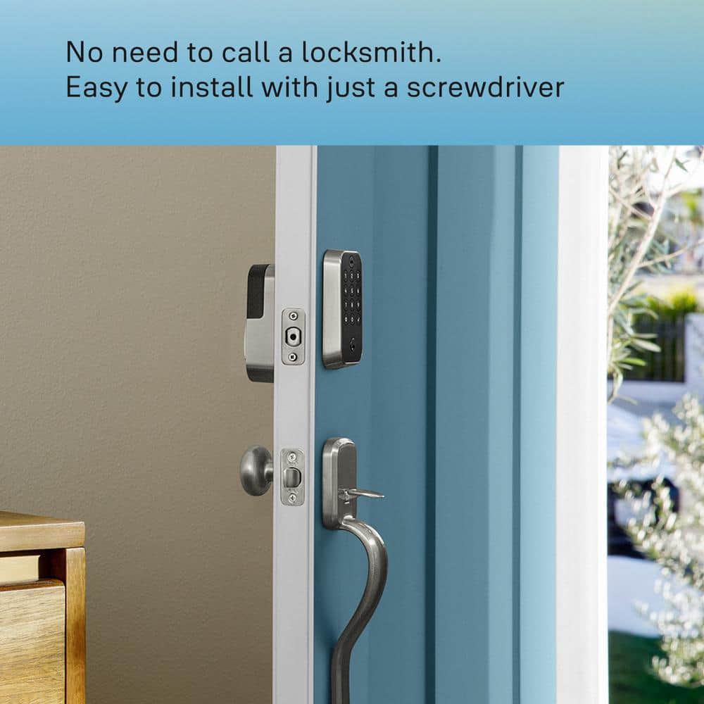 Satin Nickel Bluetooth Electronic Deadbolt with Keypad