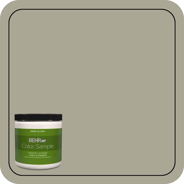 BEHR PREMIUM PLUS 8 oz. #N350-4 Jungle Camouflage Semi-Gloss Interior/Exterior Paint & Primer Color Sample