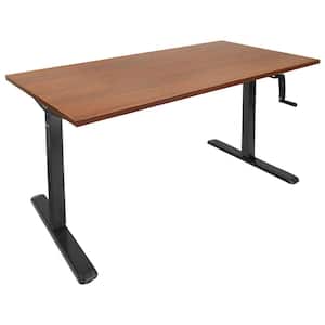 59 in. Brown Rectangular Manual Height Adjustabled Standing Desk