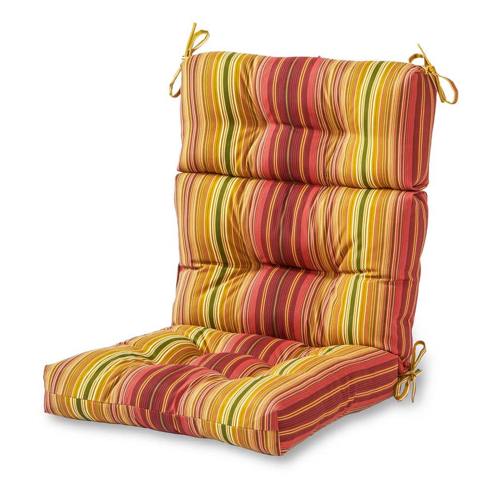 Kinnabari Stripe Outdoor High Back Dining Chair Cushion price history on PriceWatchPro
