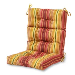 Kinnabari Stripe Outdoor High Back Dining Chair Cushion