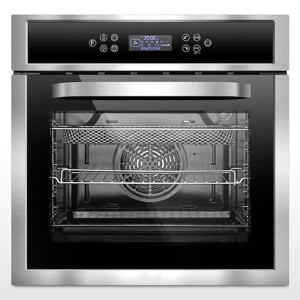 24 in. 2.5 Cu. Ft. Single Electric Wall Oven with Convection & Air Frying, Safety Lock, Timer & Alarm, Stainless Steel