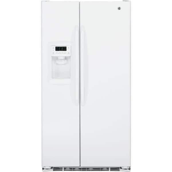 GE 22.7 cu. ft. Side by Side Refrigerator in White, Counter Depth