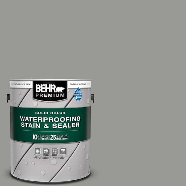 BEHR PREMIUM 1 gal. #SC-143 Harbor Gray Solid Color Waterproofing Exterior Wood Stain and Sealer