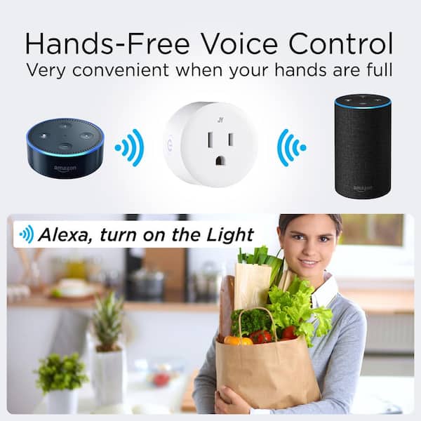 JONATHAN Y Smart Plug - WiFi Remote Control for Lights Appliances Suitable with Alexa and Google Home Assistant No Hub Required PLG1000B - The Depot