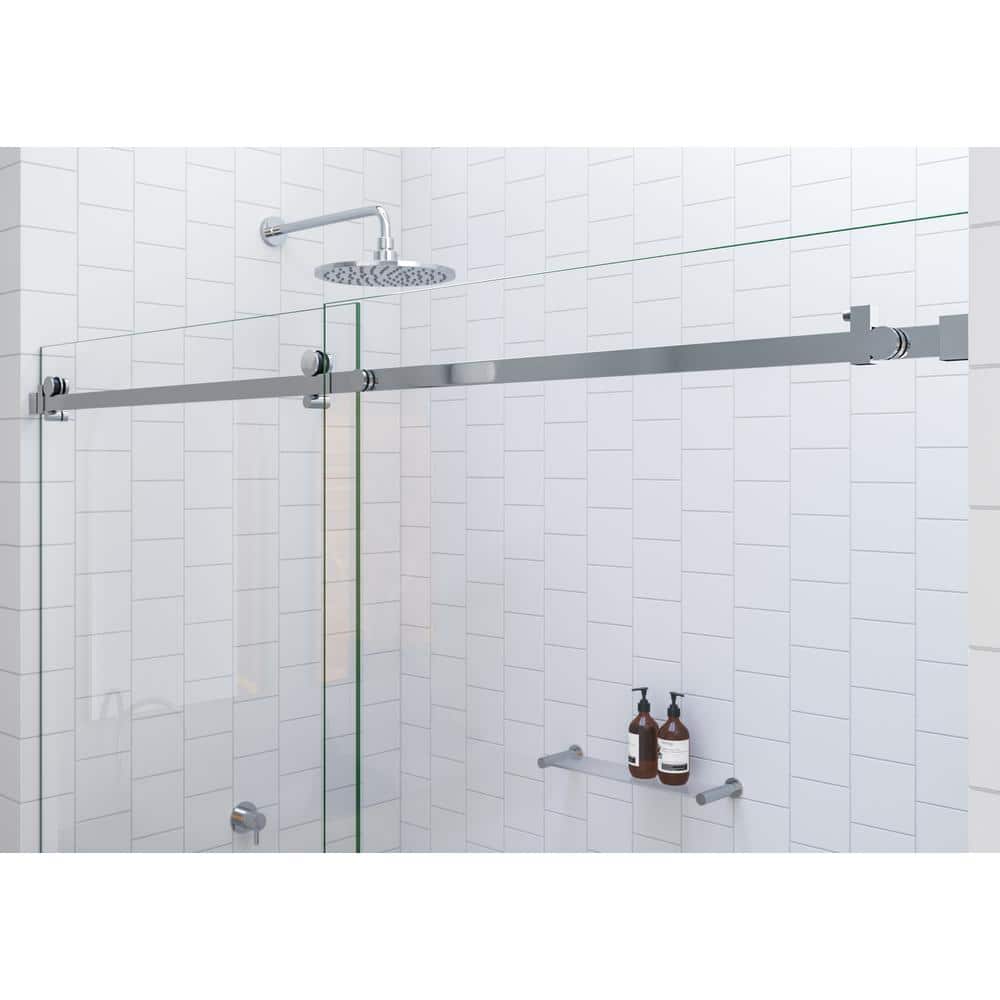 Astro 52 - 56 in. x 78 in. Fully Frameless Glass Sliding Shower Door