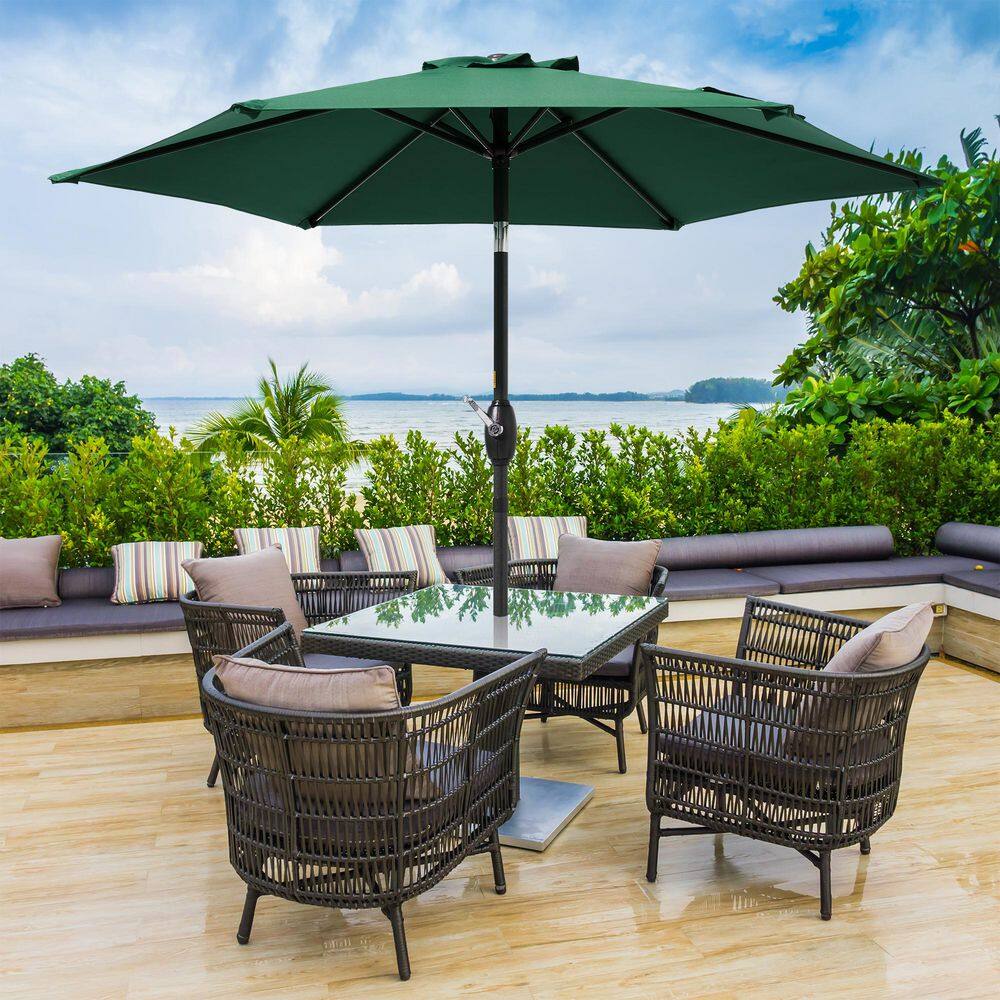 jeco inc market patio umbrella Aluminum Tilt with Crank, Fabric & Champagne Pole, Turquoise, 6.5' x 10' : Patio, Lawn & Garden Umbrella assembly (base or mounting solution varies by configuration) Best For Jeco 6.5' x 10' Aluminum