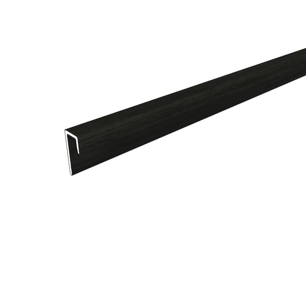 Alusions. 69 in. x 1.56 in. x 8 ft. Indian Ebony Composite Aluminum J Trim for Fascia Board