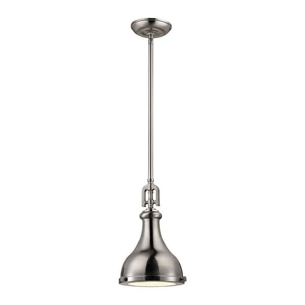 Titan Lighting Rutherford 1-Light Brushed Nickel Pendant