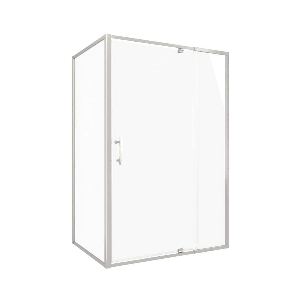 Semi-Frameless Corner Pivot Shower Door in Brushed Nickel, 44–48 in. W x 36 in. D x 71 in. H, 1/4 in. Clear Glass price history on PriceWatchPro