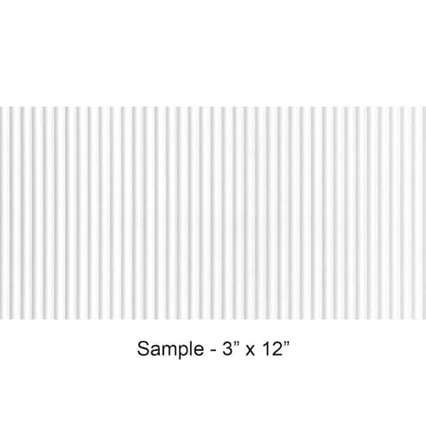 Take Home Sample - Rounded Mini Slats 1/4 in. x 0.25 ft. x 1 ft. White Glue-Up Foam Wood Wall Panel(1-Piece/Pack)