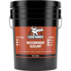 Liquid Rubber Waterproof Sealant,Original Black, 5 Gallon