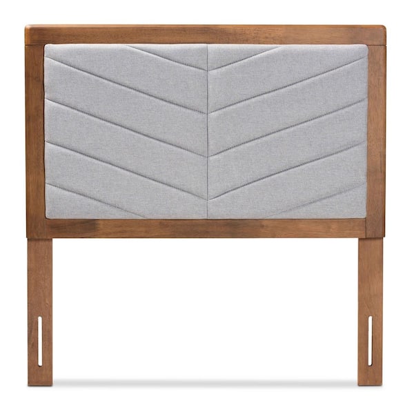 Baxton Studio Iden Light Grey and Walnut Brown Twin Headboard