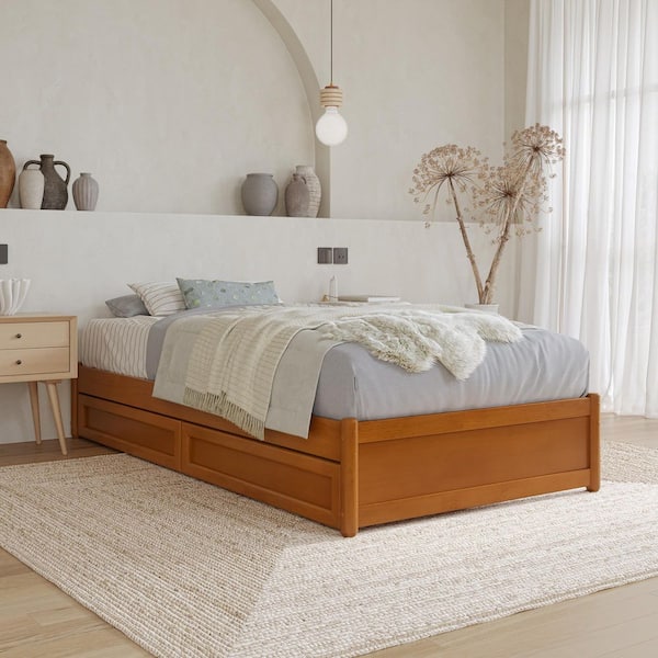 AFI Barcelona Light Toffee Natural Bronze Solid Wood Frame Twin XL