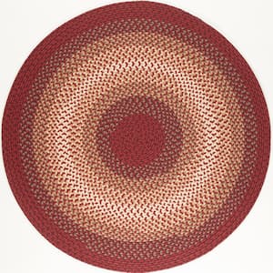 Pioneer Red Multi 4 ft. x 4 ft. Round Indoor/Outdoor Braided Area Rug