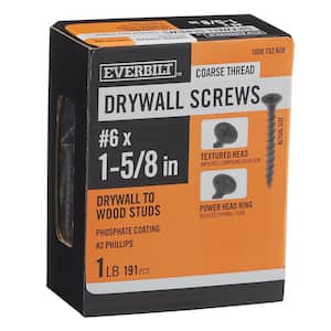 #6 x 1-5/8 in. Phillips Bugle Head Coarse Thread Phosphate Drywall Screw 1 lb.