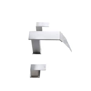 8 in. Widespread Double Handle Bathroom Faucet with Pop-up Drain in Brushed Nickel