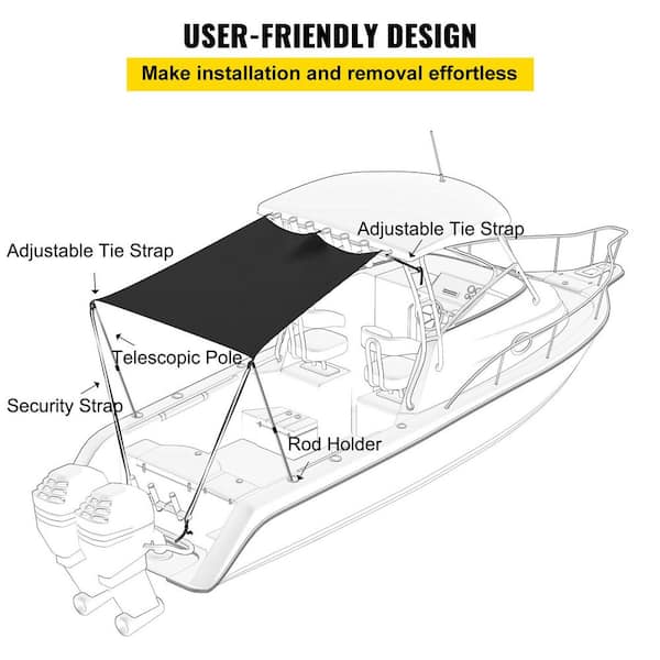 SKYSHALO 5 ft. x 5 ft. T-Top Sun Shade Kit, UV-Proof 600D SKYSHALO 5 ft. x 5 ft. T-Top Sun Shade Kit, UV-Proof 600D