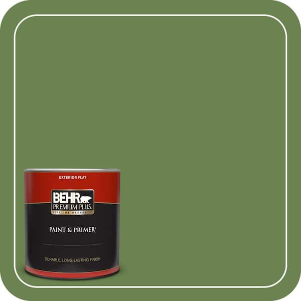 BEHR PREMIUM PLUS 1 qt. #430D-6 Happy Camper Flat Exterior Paint & Primer