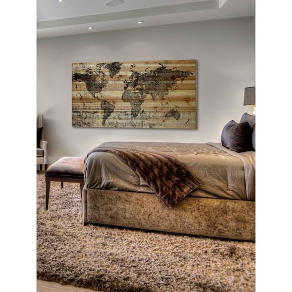 Unbranded 12 in. H x 24 in. W "Lost in the World" by Parvez Taj Printed Natural Pine Wood Wall Art