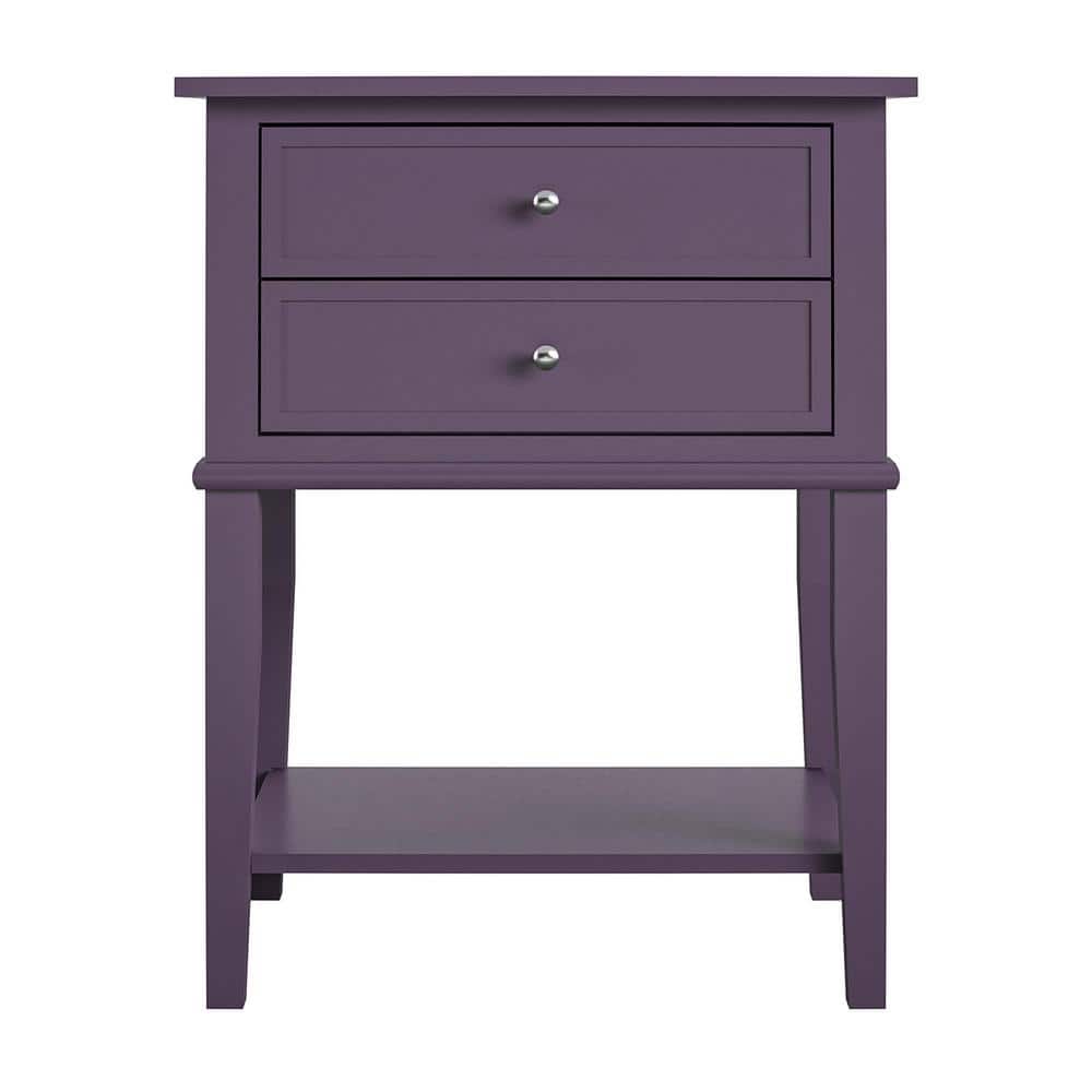 Queensbury Purple Accent Table with 2-Drawers