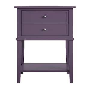 Queensbury Purple Accent Table with 2-Drawers
