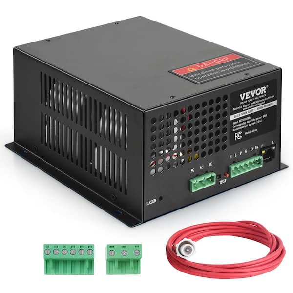 VEVOR CO2 Laser Power Supply for 60-Watt Laser Tube Current Protection Open Circuit Protection Fast Heat Dissipation