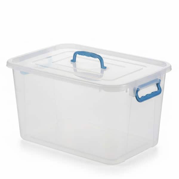 5.36 Gal. Large Clear Storage Container With Lid and Handles