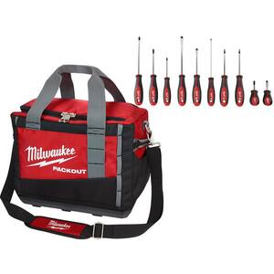 15 in. PACKOUT Tool Bag/Tote with Screwdriver Set (11-Piece)