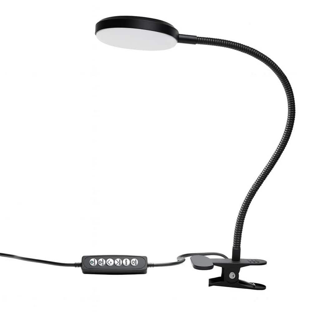 15.7 in. Black Clip-On Desk Lamp, Adjustable Gooseneck Reading Light with RGB Ambient Mode for Bedroom Office price history on PriceWatchPro