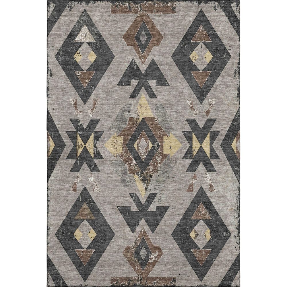 Mayfield Premium Machine Washable Abstract AMF1882 Taupe 9 ft. x 12 ft. Area Rug price history on PriceWatchPro