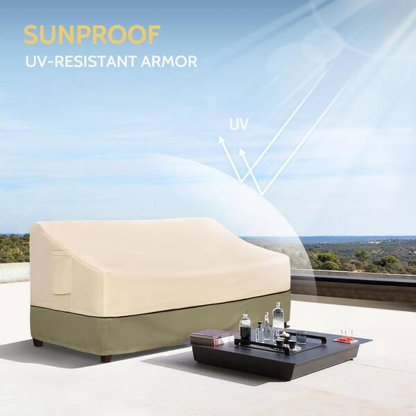 Waterproof Patio Furniture Covers - 3-Seater Outdoor Sofa Cover With Air Vents 79x37x35 Inches