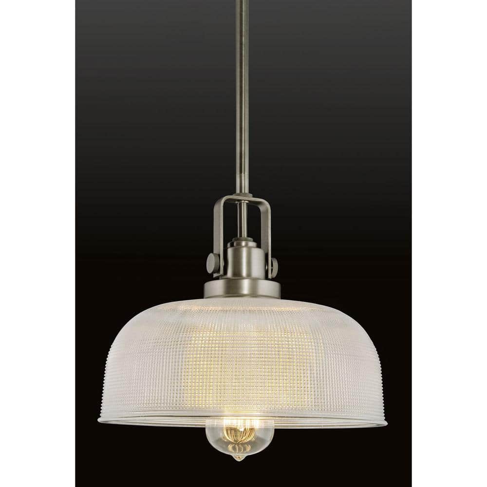 Archie Coastal Mini Pendant Light in Polished Chrome with Prismatic Glass