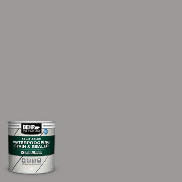 BEHR PREMIUM 8 oz. #HDC-NT-10A Dolphin Gray Solid Color Waterproofing Exterior Wood Stain and Sealer Sample