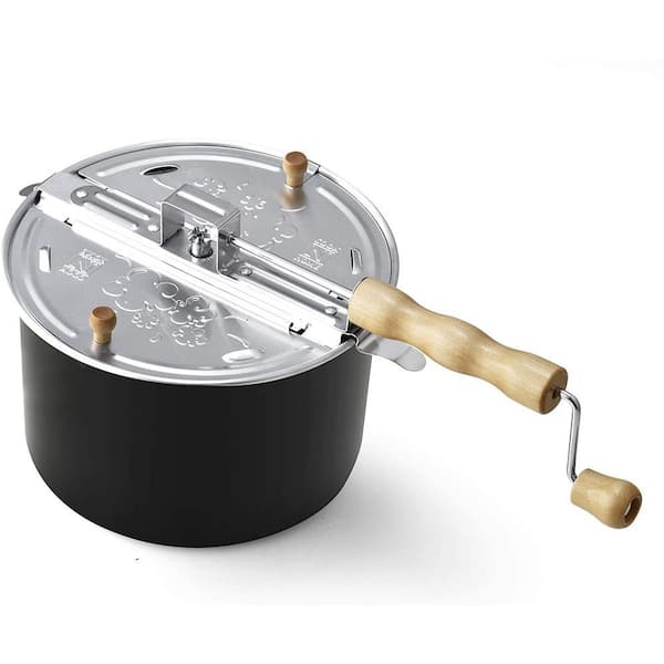 6 qt. Aluminum Popcorn Popper in Black