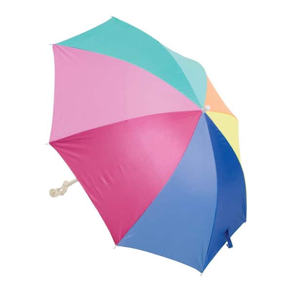 Rio 4 ft. Steel Clamp-On Tilt Beach Umbrella in Multi-Colored