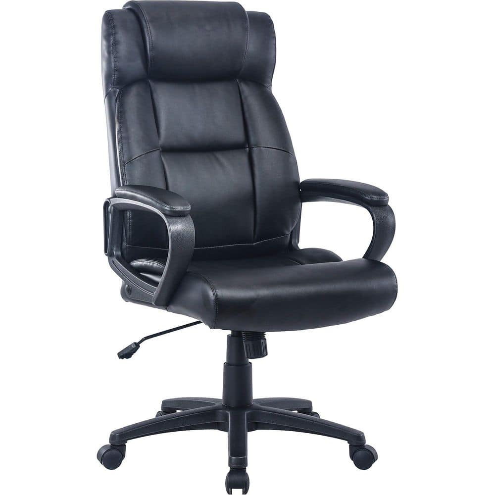 High-Back Leather Executive Chair in Black