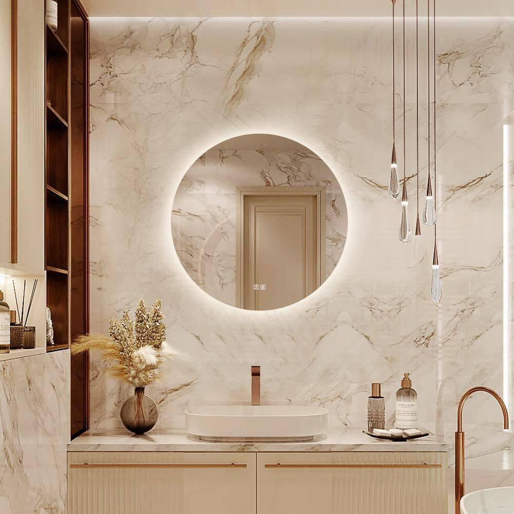 36 in. W x 36 in. H Round Frameless LED Light with 3-Color and Anti-Fog Wall Mounted Bathroom Vanity Mirror price history on PriceWatchPro