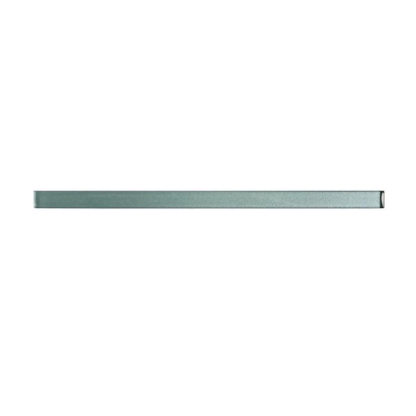 Apollo Tile Cosmos 0.6 in. x 12 in. Tiffany Blue Glass Glossy Pencil Liner Tile Trim (0.5 sq. ft./case) (10-pack)