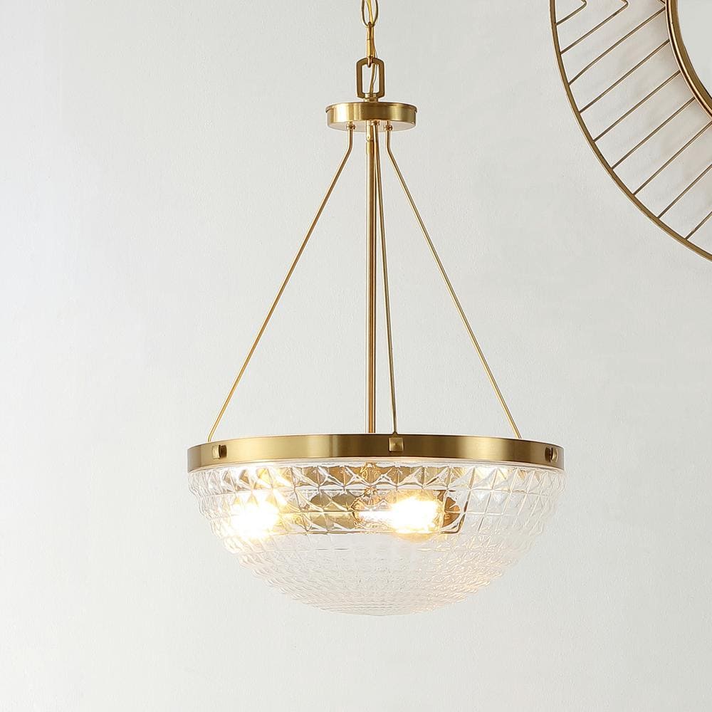 Thorin 3-Light Gold Glass LED Pendant