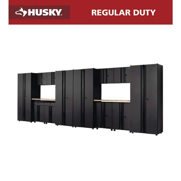 14-Piece Regular Duty Welded Steel Garage Storage System in Black (218 in. W x 75 in. H x 19.6 in. D)