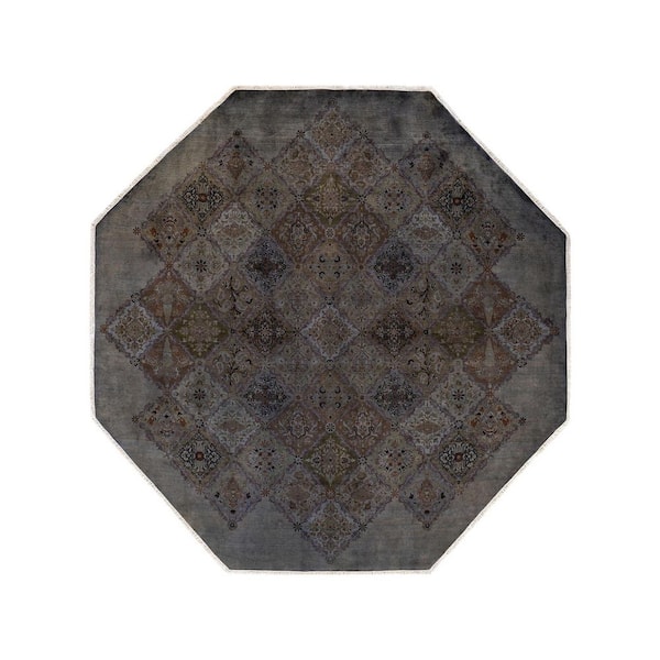 Chloe & Olivia Home Overdyed Brown 9 ft. x 9 ft. Solid Wool Indoor Area Rug