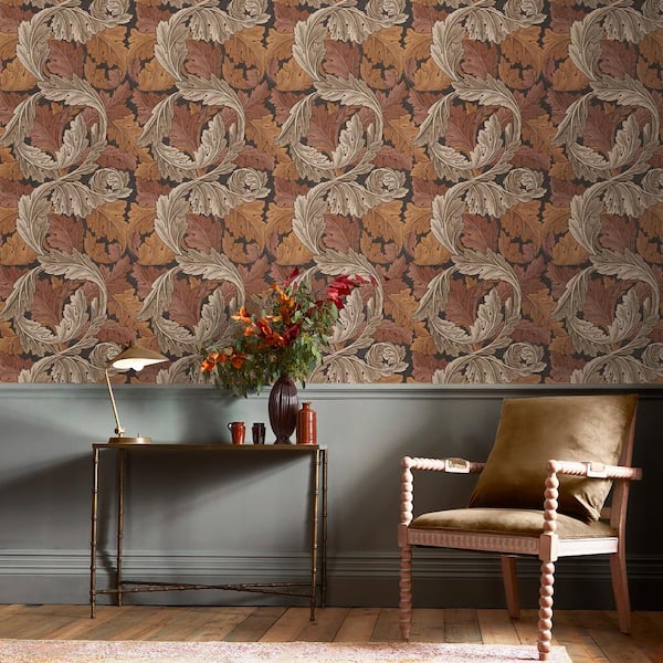 William Morris At Home Acanthus Burnt Orange Wallpaper