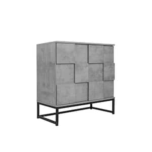 31.5 in. L x 15.75 in. D x 31.5 in. H Particle Board 2-Door Console Table Sideboard Cabinet, Cement Grey