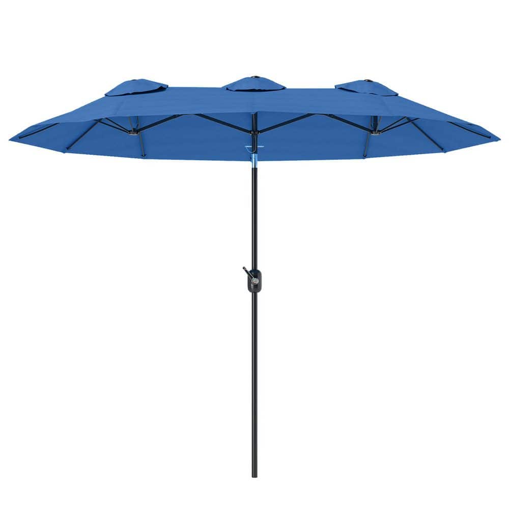 9.5 ft. Large Outdoor Market Patio Umbrella in Navy Blue, Double Sided Patio Umbrella with Push Button Tilt and Crank price history on PriceWatchPro