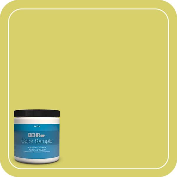 BEHR PREMIUM PLUS 8 oz. #P340-4 Lime Tree Satin Enamel Interior/Exterior Paint & Primer Color Sample