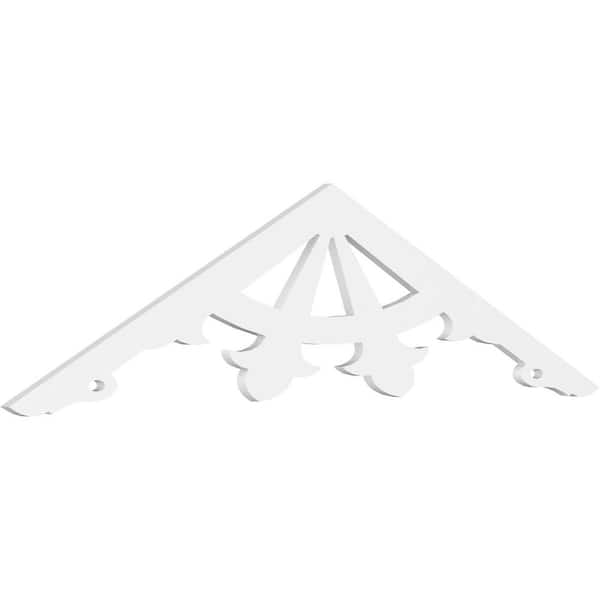 Ekena Millwork 1 in. x 72 in. x 18 in. (6/12) Pitch Riley Gable Pediment Architectural Grade PVC Moulding
